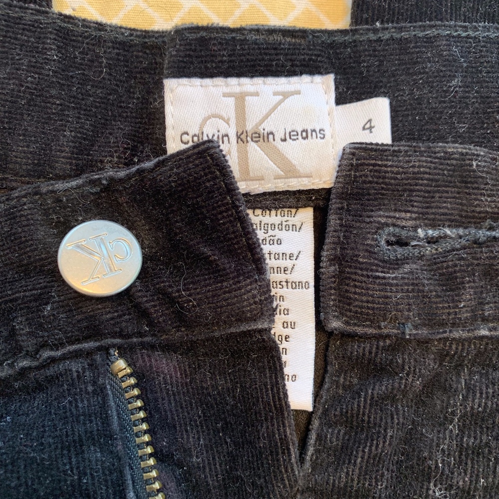Calvin Klein Corduroy Bootcut Black Jeans SZ 4 - Picture 2 of 4